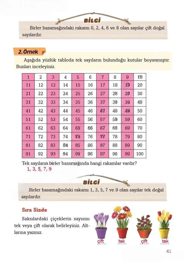 3. Sınıf Matematik Ders Kitabı Cevapları Ekoyay Yayınları Sayfa 47 Çözüm Görseli