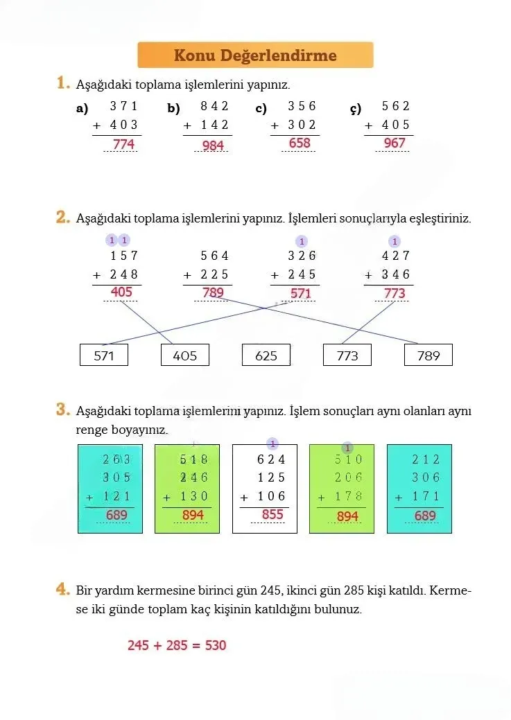 3. Sınıf Matematik Ders Kitabı Cevapları Ekoyay Yayınları Sayfa 59 Çözüm Görseli