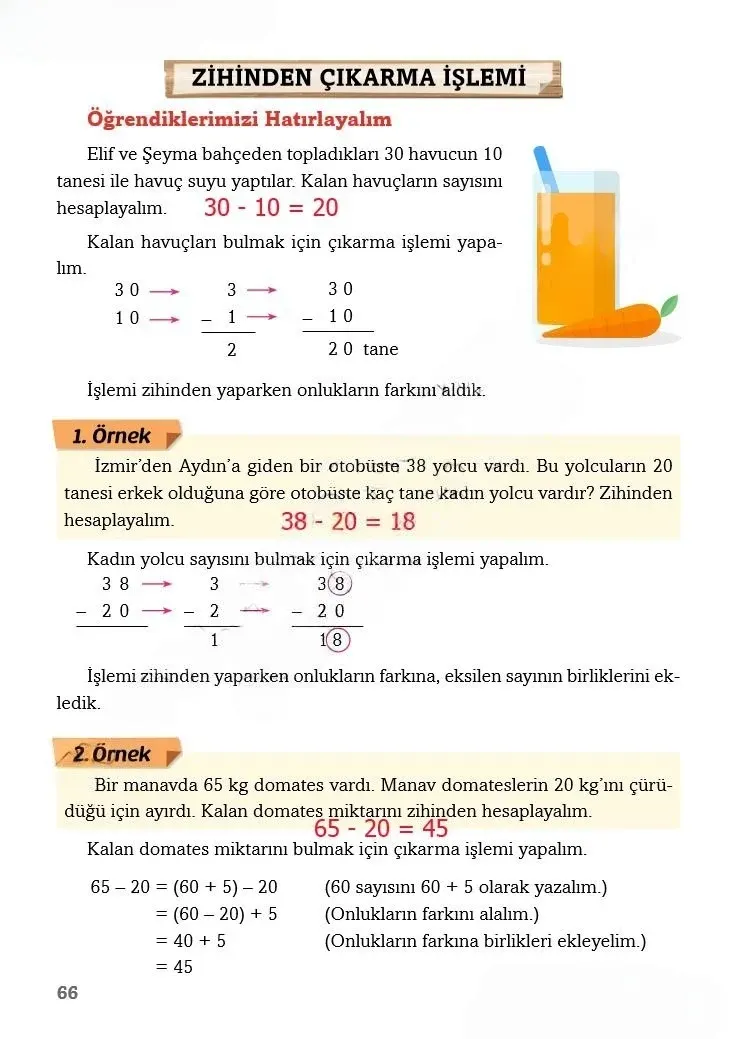 3. Sınıf Matematik Ders Kitabı Cevapları Ekoyay Yayınları Sayfa 66 Çözüm Görseli