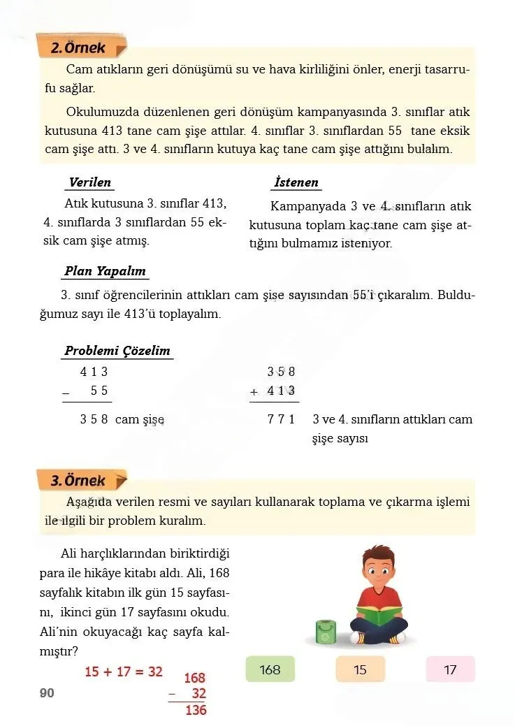 3. Sınıf Matematik Ders Kitabı Cevapları Ekoyay Yayınları Sayfa 90 Çözüm Görseli