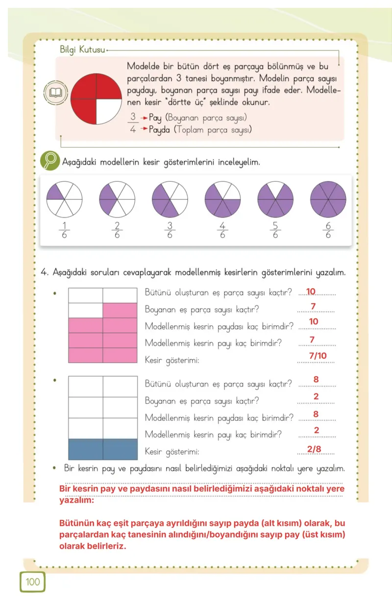 3. Sınıf Matematik Ders Kitabı Cevapları Meb Yayınları 1. Kitap Sayfa 100 Çözüm Görseli