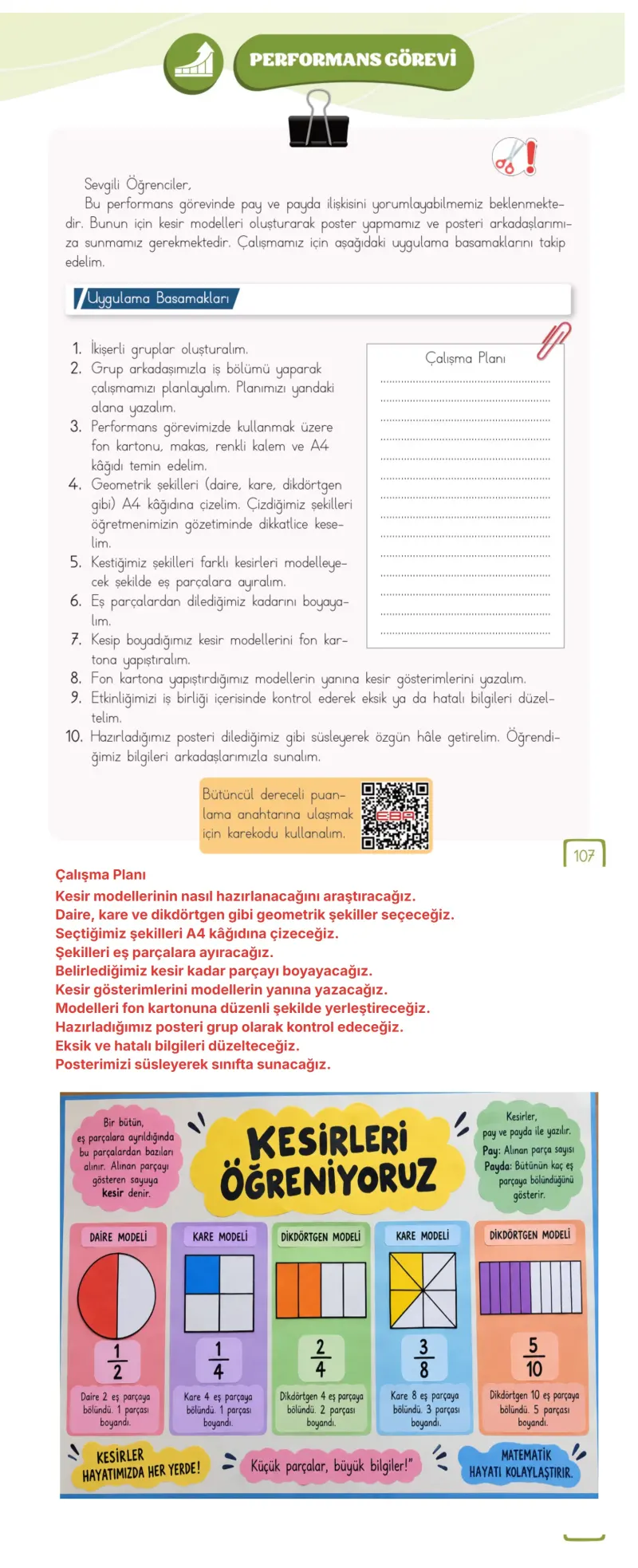 3. Sınıf Matematik Ders Kitabı Cevapları Meb Yayınları 1. Kitap Sayfa 107 Çözüm Görseli