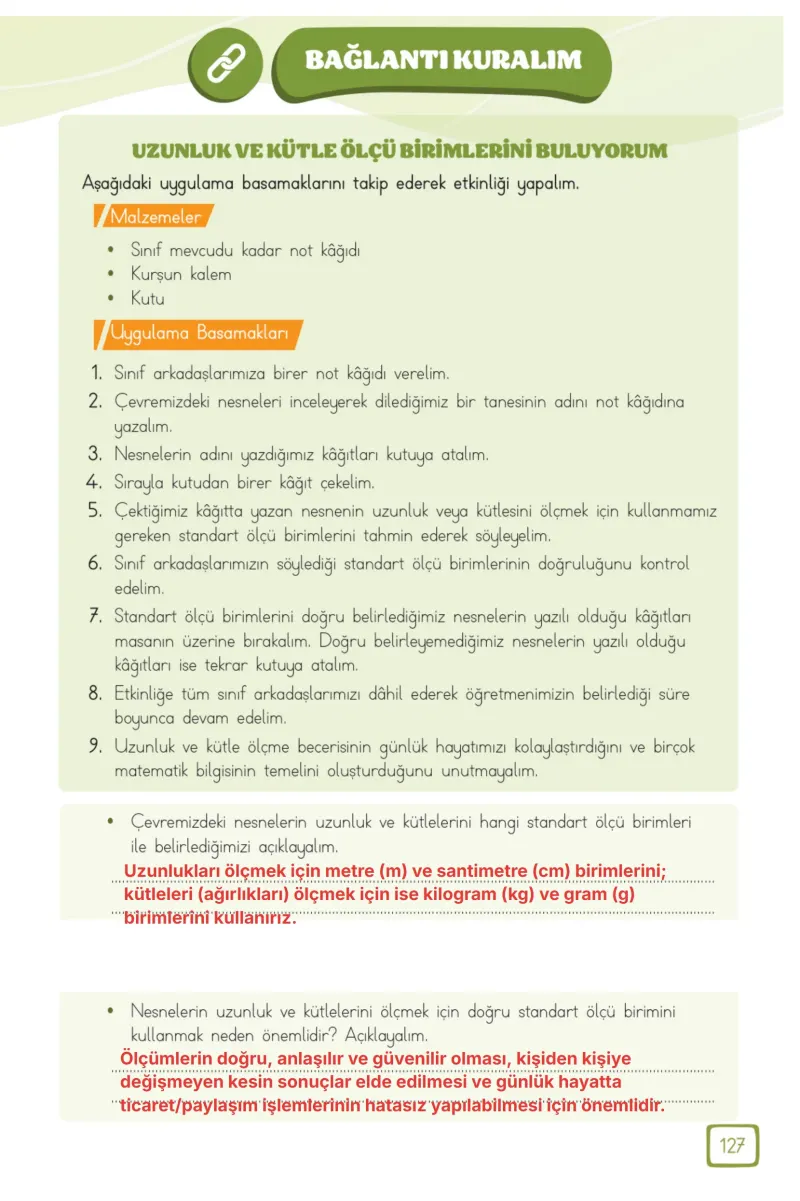 3. Sınıf Matematik Ders Kitabı Cevapları Meb Yayınları 1. Kitap Sayfa 127 Çözüm Görseli