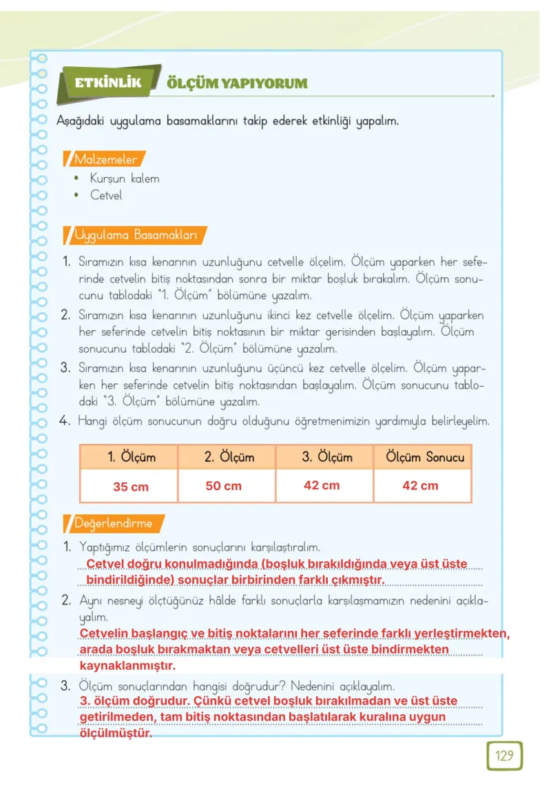 3. Sınıf Matematik Ders Kitabı Cevapları Meb Yayınları 1. Kitap Sayfa 129 Çözüm Görseli