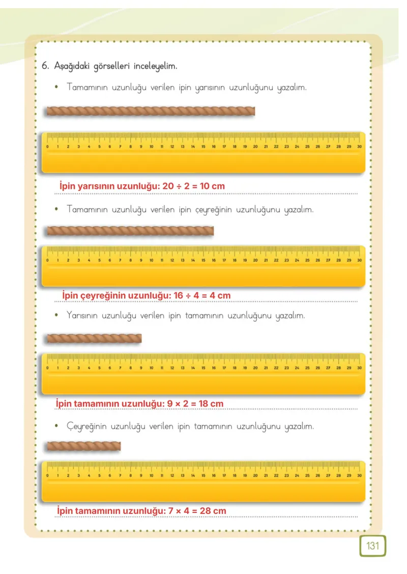 3. Sınıf Matematik Ders Kitabı Cevapları Meb Yayınları 1. Kitap Sayfa 131 Çözüm Görseli