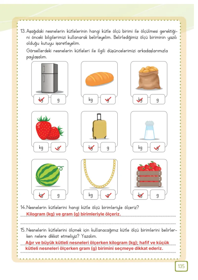 3. Sınıf Matematik Ders Kitabı Cevapları Meb Yayınları 1. Kitap Sayfa 135 Çözüm Görseli