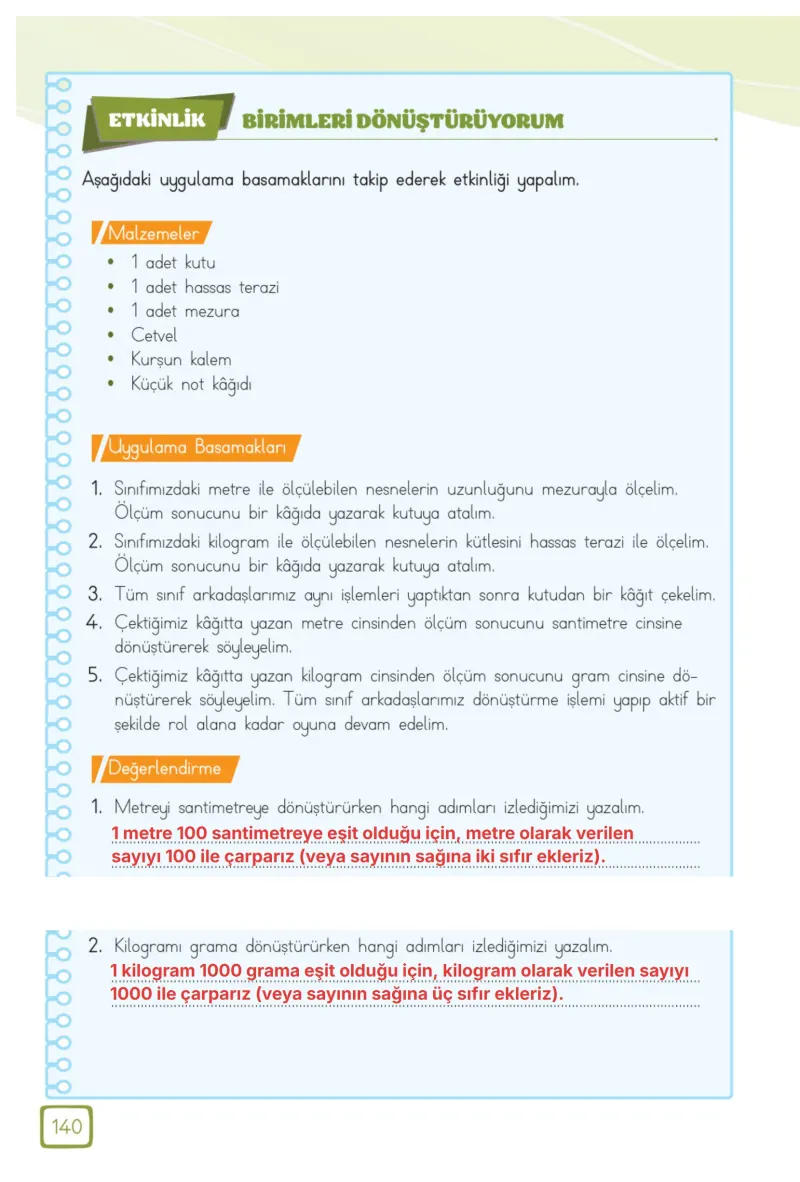 3. Sınıf Matematik Ders Kitabı Cevapları Meb Yayınları 1. Kitap Sayfa 140 Çözüm Görseli