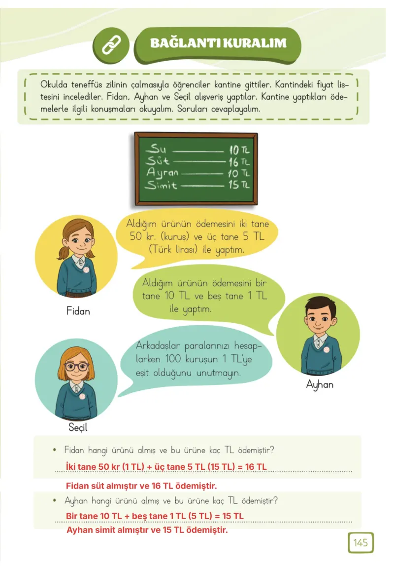3. Sınıf Matematik Ders Kitabı Cevapları Meb Yayınları 1. Kitap Sayfa 145 Çözüm Görseli