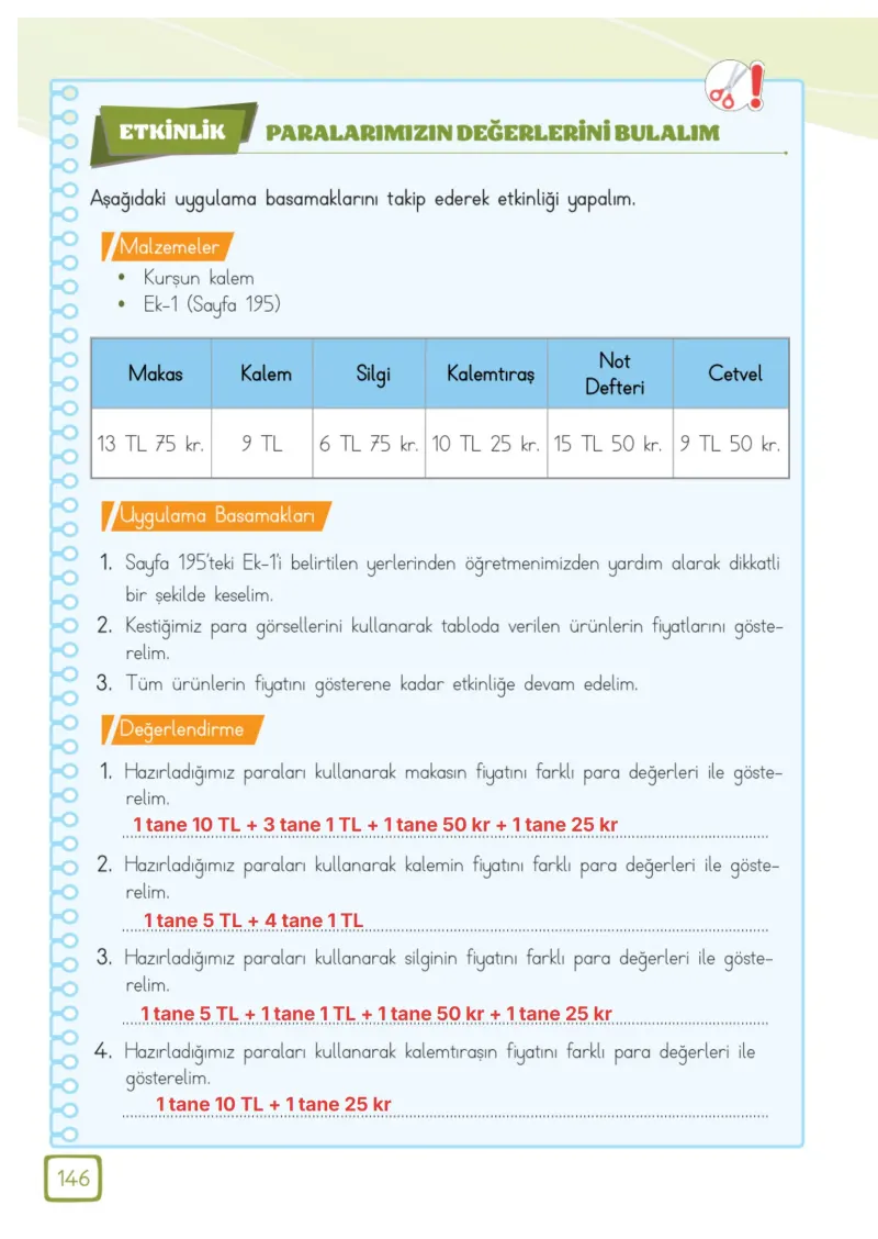 3. Sınıf Matematik Ders Kitabı Cevapları Meb Yayınları 1. Kitap Sayfa 146 Çözüm Görseli