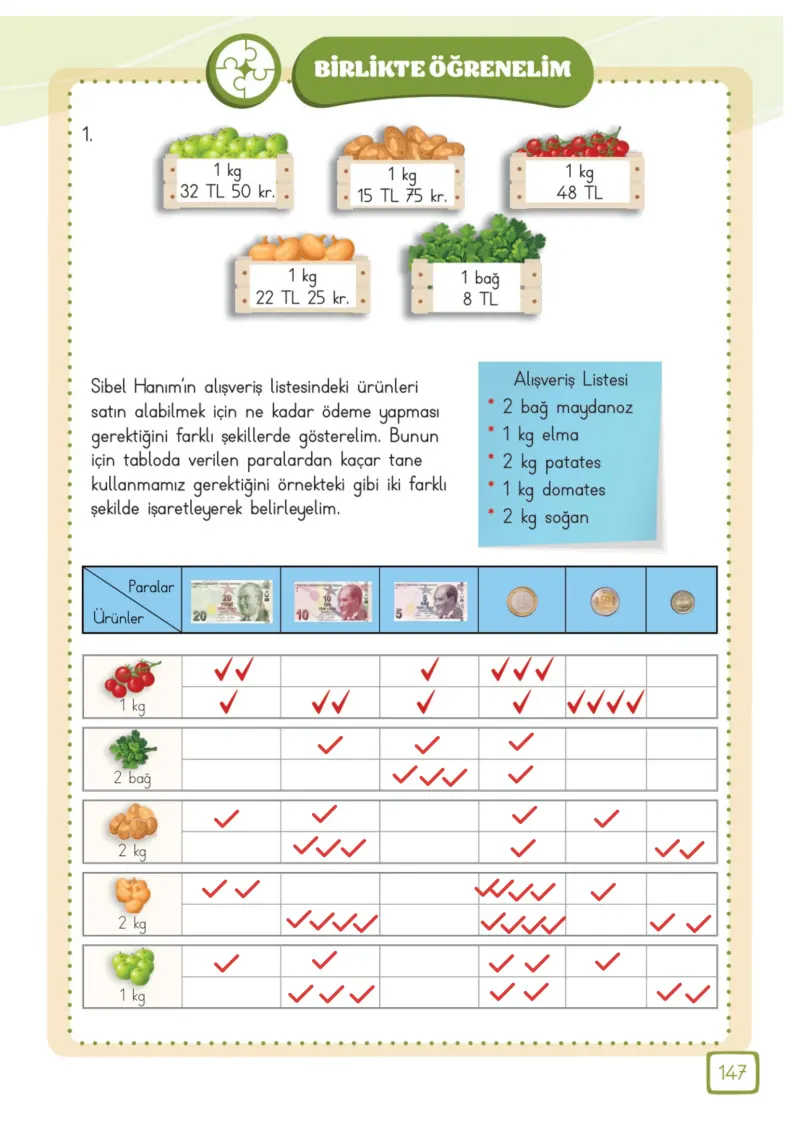 3. Sınıf Matematik Ders Kitabı Cevapları Meb Yayınları 1. Kitap Sayfa 147 Çözüm Görseli