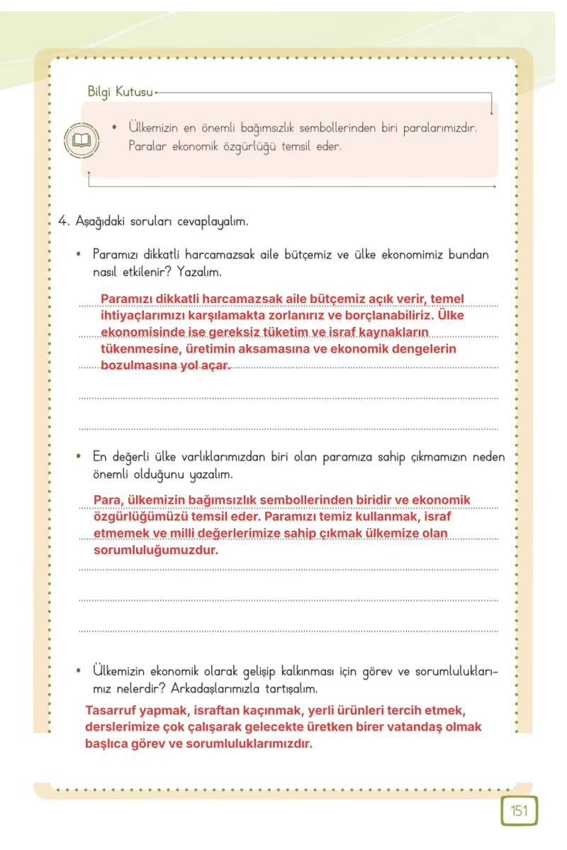 3. Sınıf Matematik Ders Kitabı Cevapları Meb Yayınları 1. Kitap Sayfa 151 Çözüm Görseli