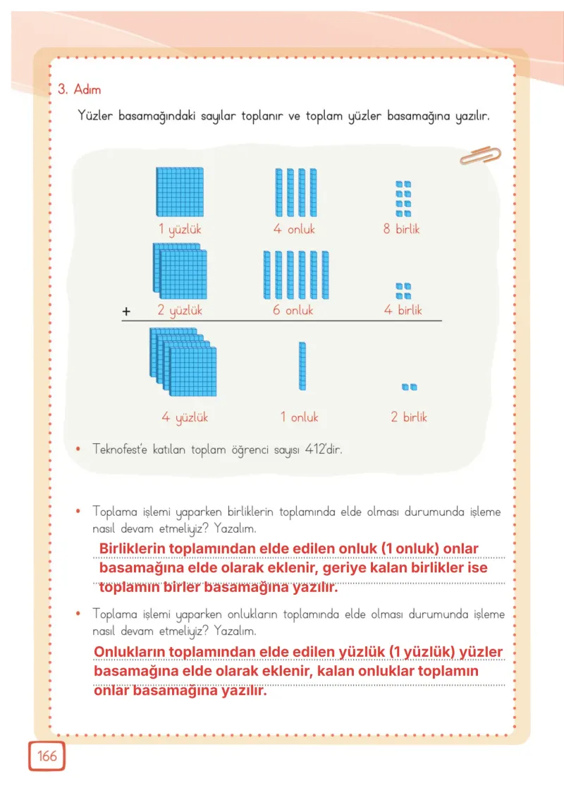 3. Sınıf Matematik Ders Kitabı Cevapları Meb Yayınları 1. Kitap Sayfa 166 Çözüm Görseli