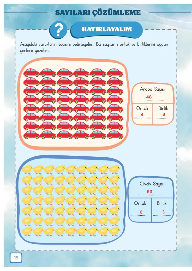 3. Sınıf Matematik Ders Kitabı Cevapları Meb Yayınları 1. Kitap Sayfa 18 Çözüm Görseli