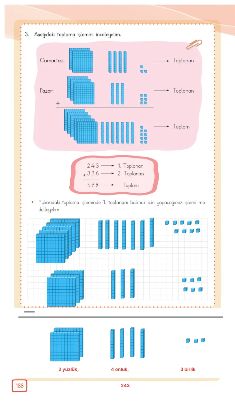 3. Sınıf Matematik Ders Kitabı Cevapları Meb Yayınları 1. Kitap Sayfa 188 Çözüm Görseli