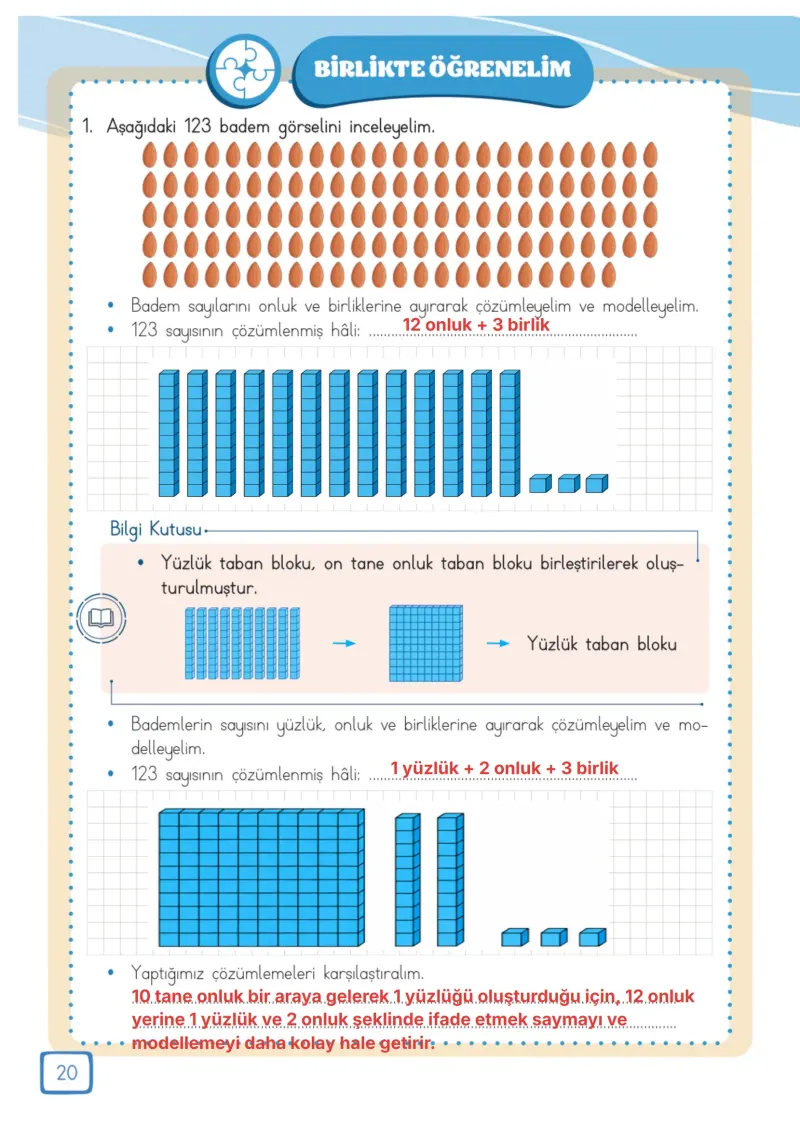 3. Sınıf Matematik Ders Kitabı Cevapları Meb Yayınları 1. Kitap Sayfa 20 Çözüm Görseli