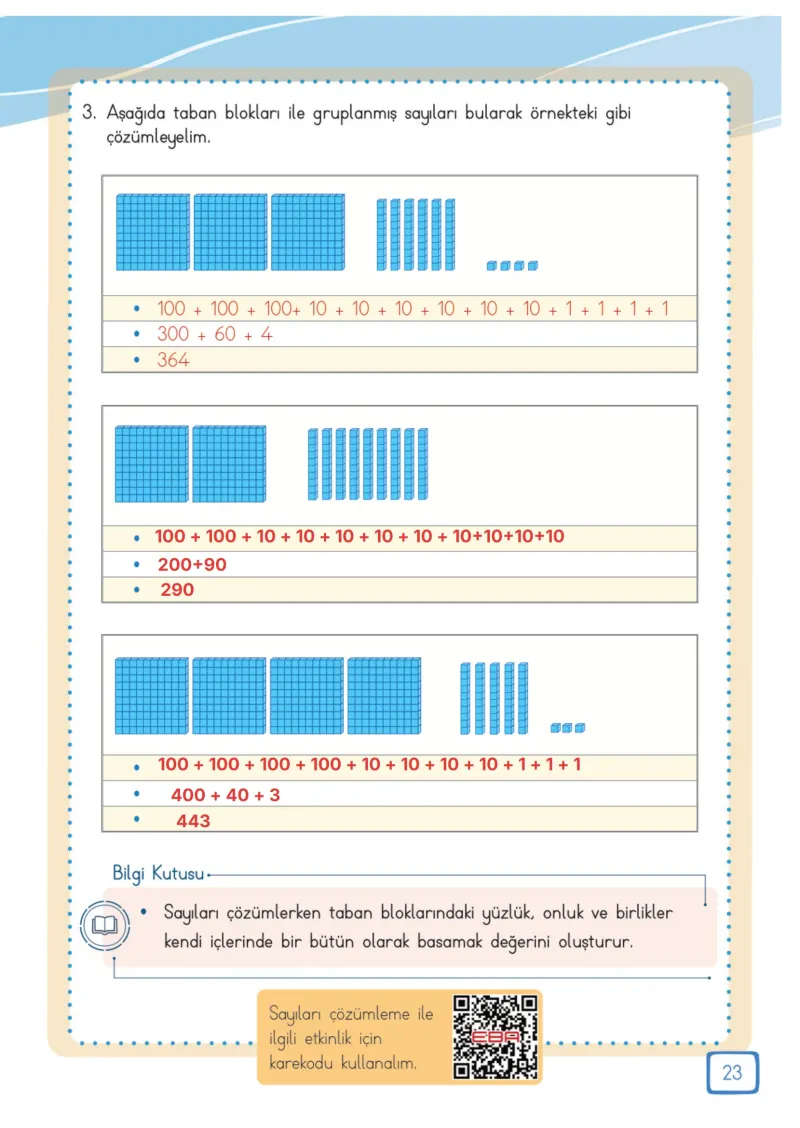 3. Sınıf Matematik Ders Kitabı Cevapları Meb Yayınları 1. Kitap Sayfa 23 Çözüm Görseli