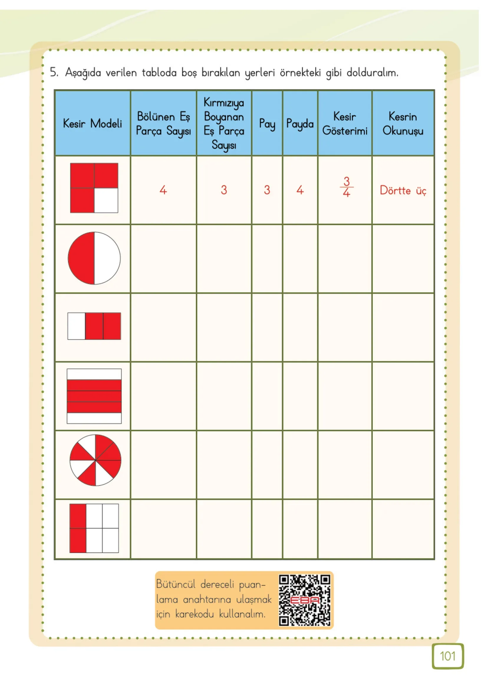 3. Sınıf Matematik Ders Kitabı Cevapları Meb Yayınları 1. Kitap Sayfa 101