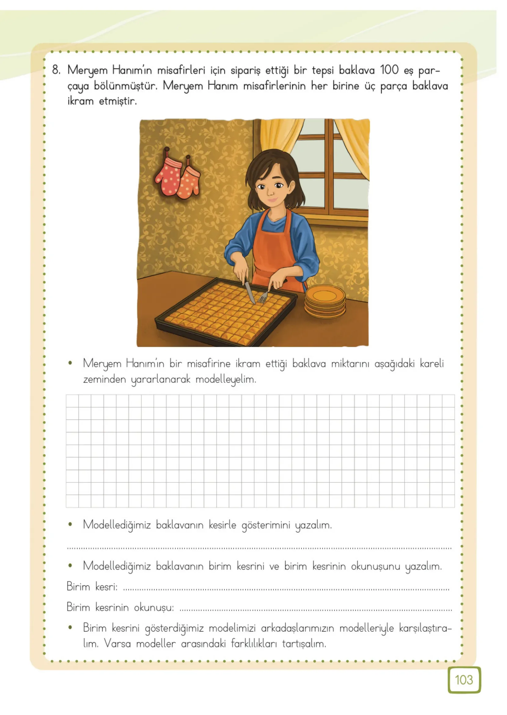 3. Sınıf Matematik Ders Kitabı Cevapları Meb Yayınları 1. Kitap Sayfa 103