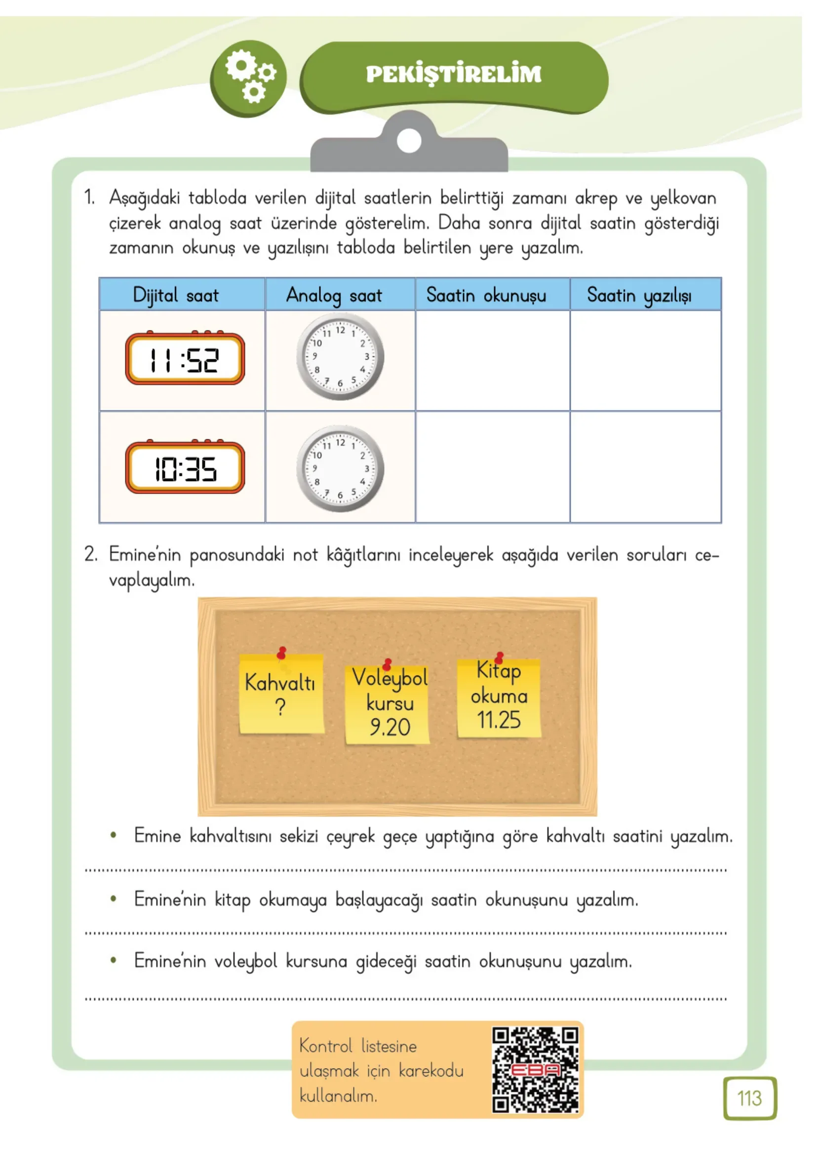 3. Sınıf Matematik Ders Kitabı Cevapları Meb Yayınları 1. Kitap Sayfa 113