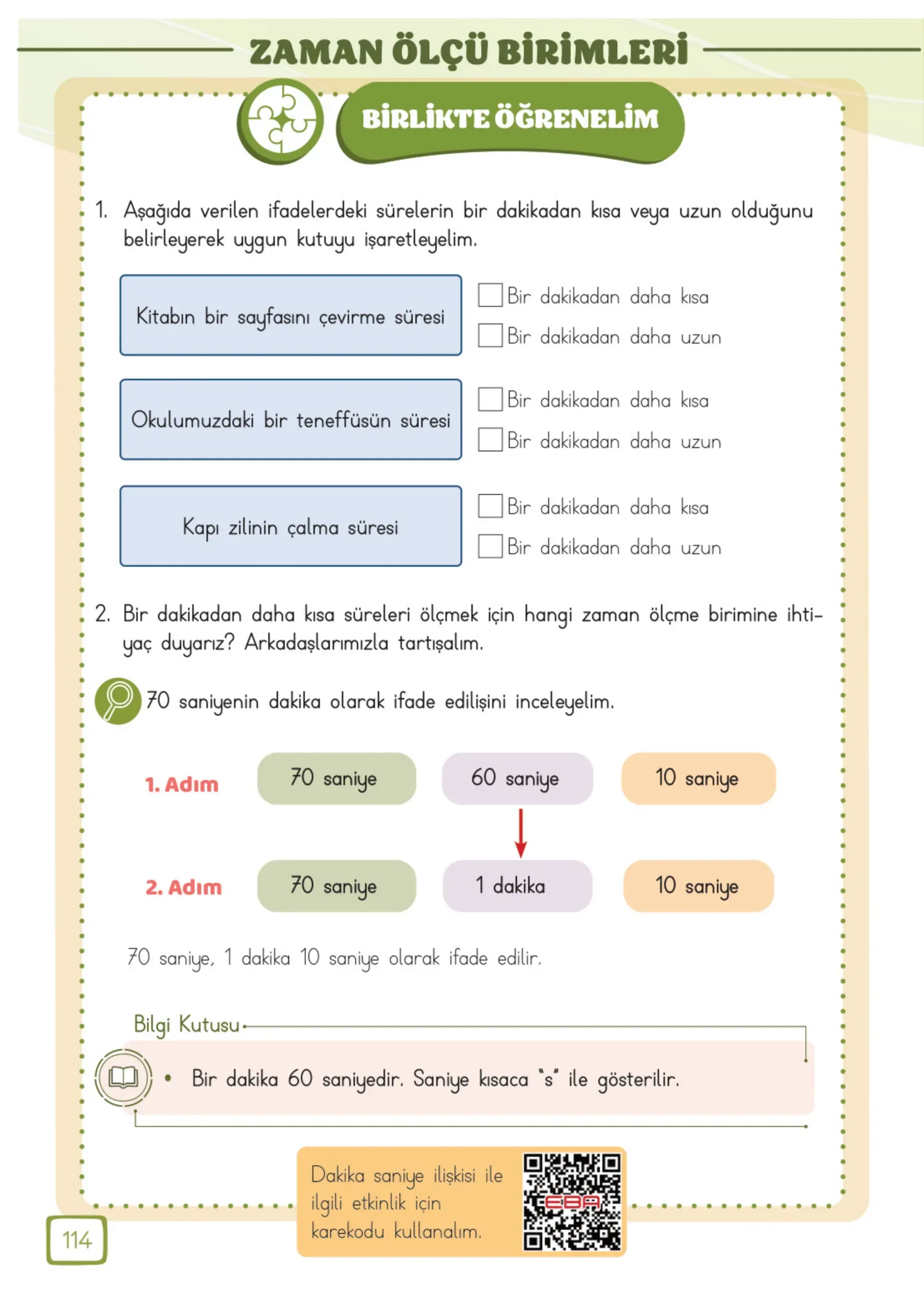 3. Sınıf Matematik Ders Kitabı Cevapları Meb Yayınları 1. Kitap Sayfa 114