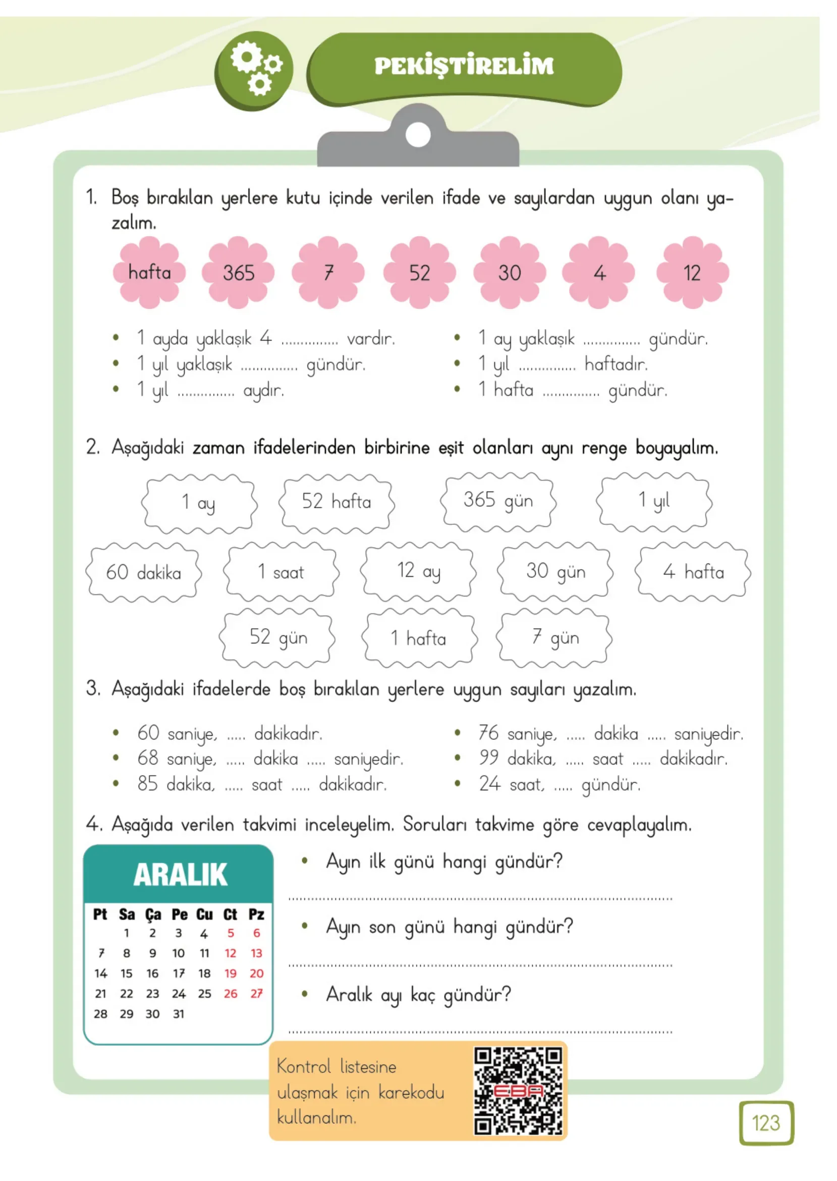 3. Sınıf Matematik Ders Kitabı Cevapları Meb Yayınları 1. Kitap Sayfa 123