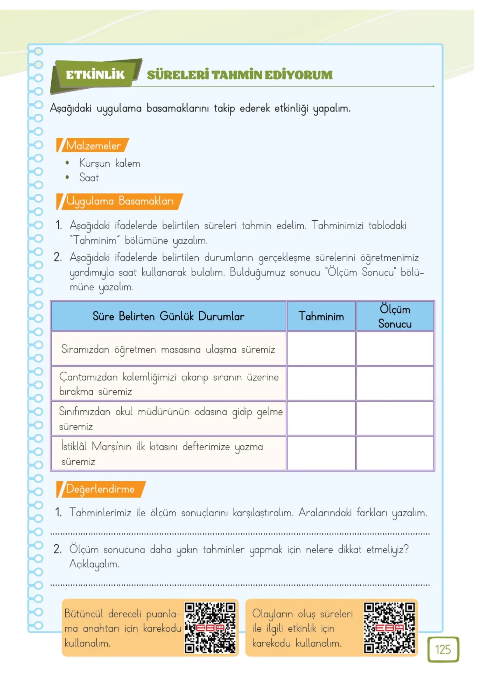 3. Sınıf Matematik Ders Kitabı Cevapları Meb Yayınları 1. Kitap Sayfa 125