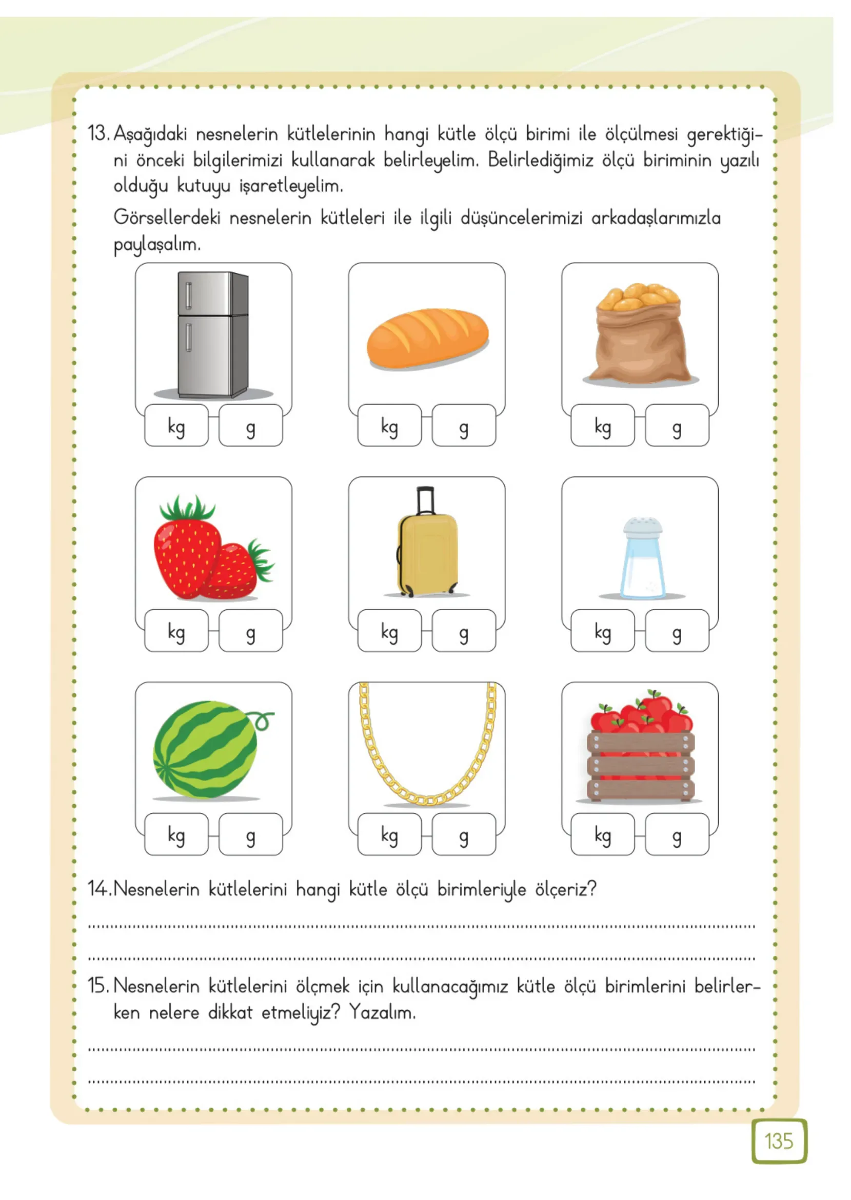 3. Sınıf Matematik Ders Kitabı Cevapları Meb Yayınları 1. Kitap Sayfa 135