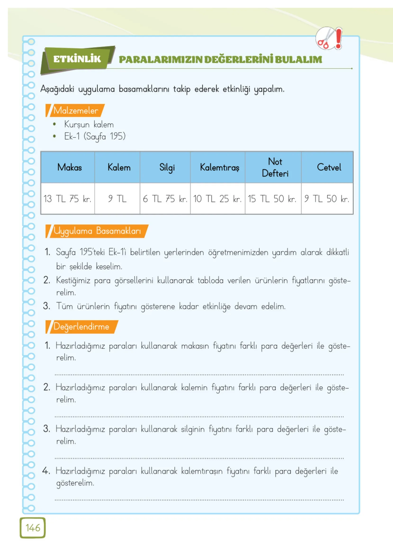 3. Sınıf Matematik Ders Kitabı Cevapları Meb Yayınları 1. Kitap Sayfa 146