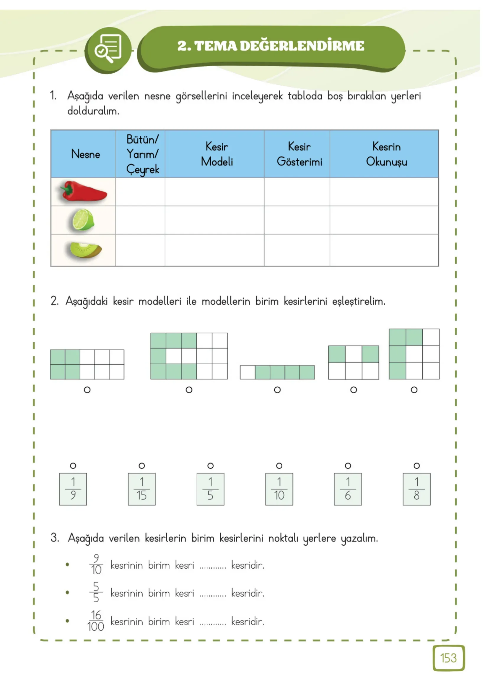 3. Sınıf Matematik Ders Kitabı Cevapları Meb Yayınları 1. Kitap Sayfa 153