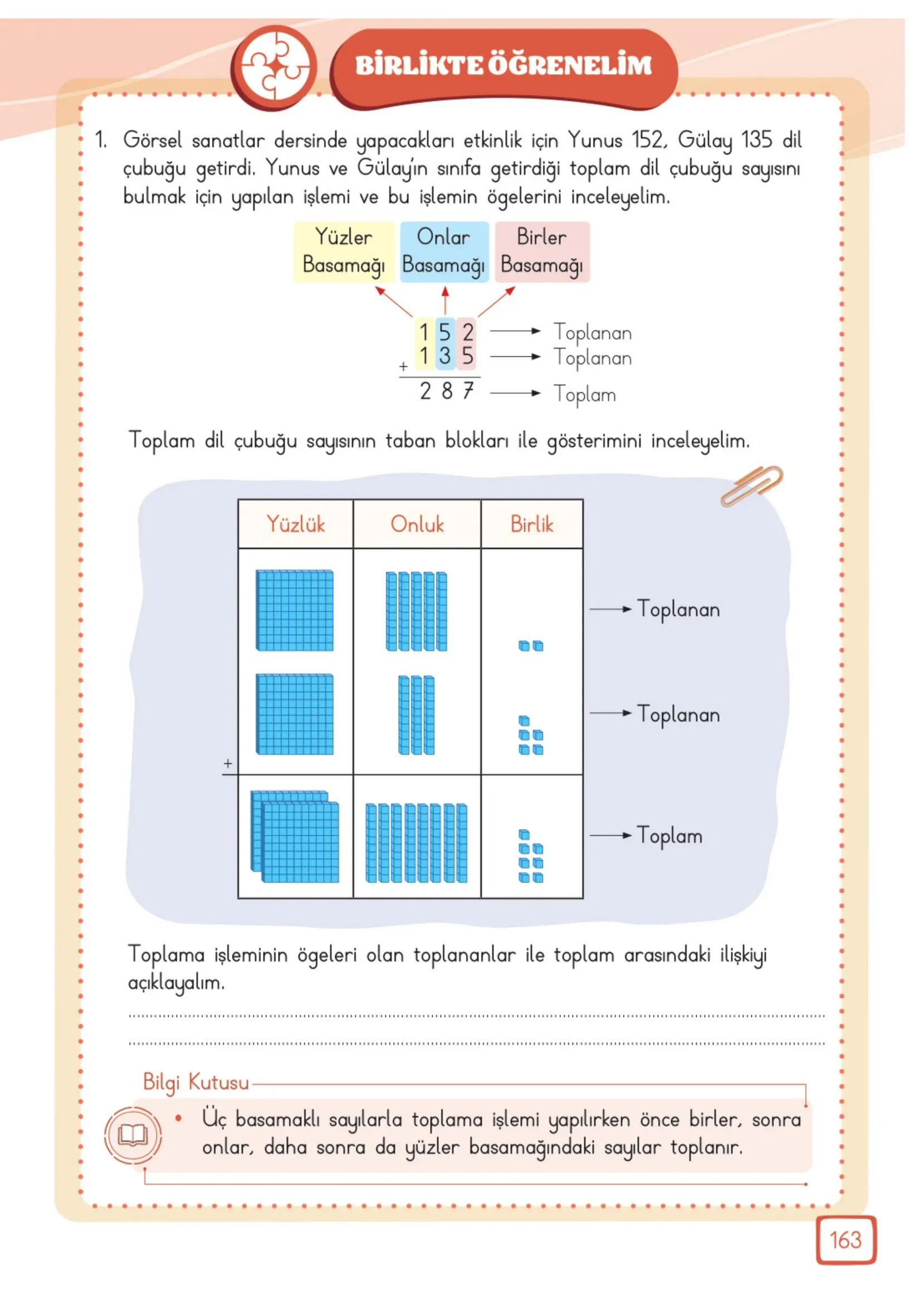 3. Sınıf Matematik Ders Kitabı Cevapları Meb Yayınları 1. Kitap Sayfa 163