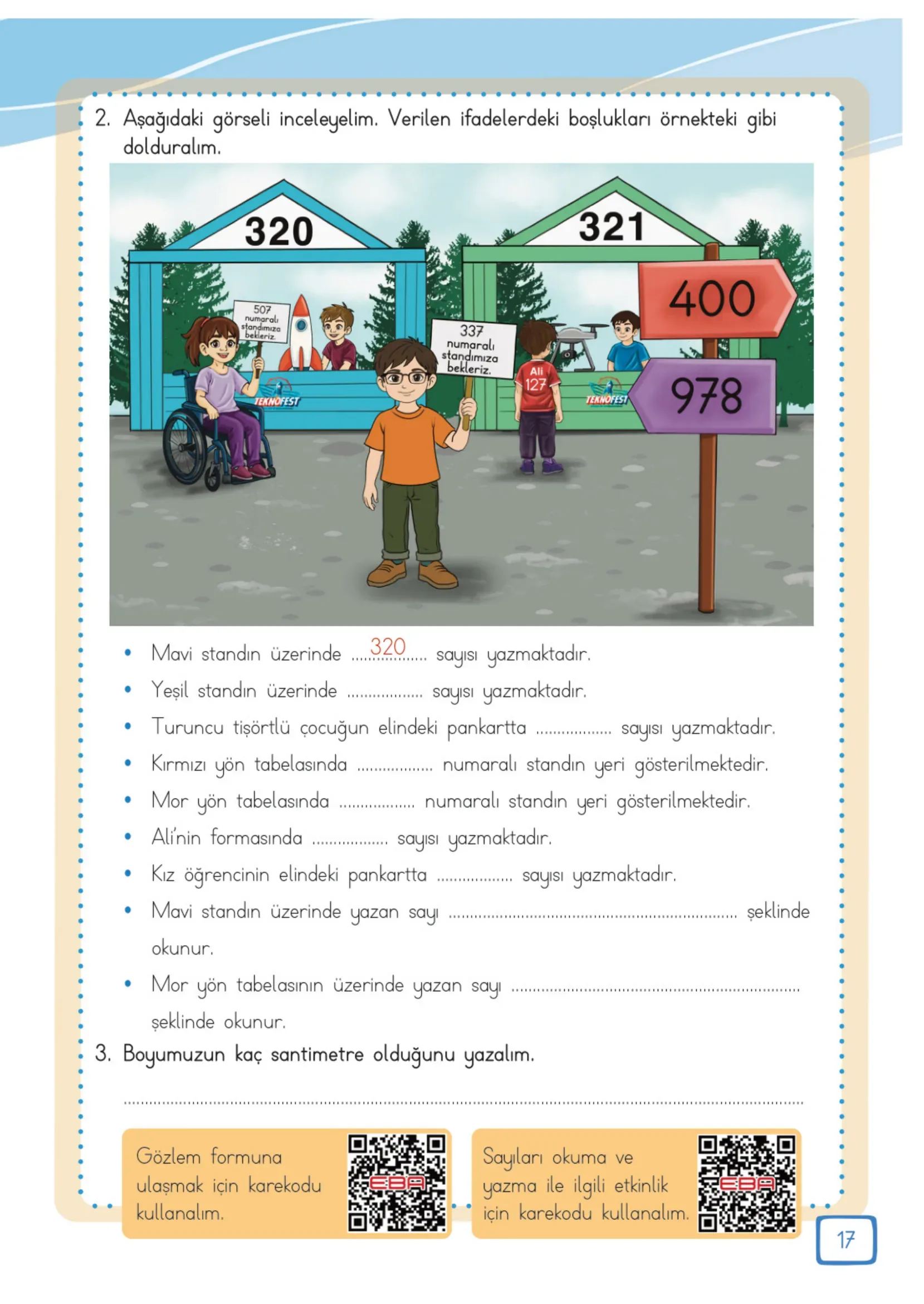 3. Sınıf Matematik Ders Kitabı Cevapları Meb Yayınları 1. Kitap Sayfa 17