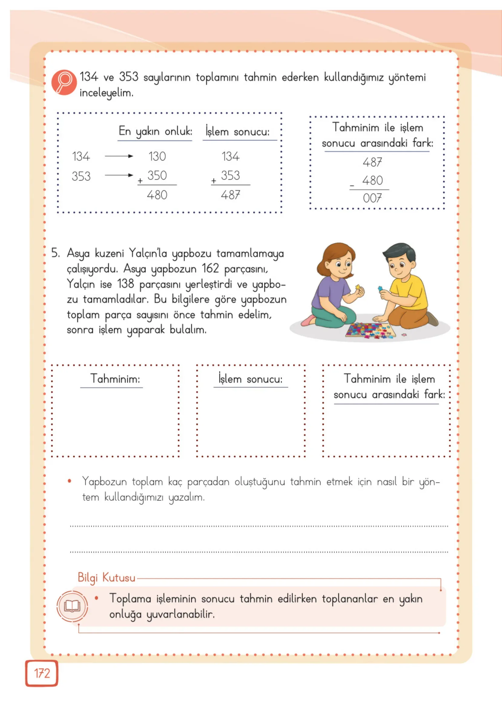 3. Sınıf Matematik Ders Kitabı Cevapları Meb Yayınları 1. Kitap Sayfa 172