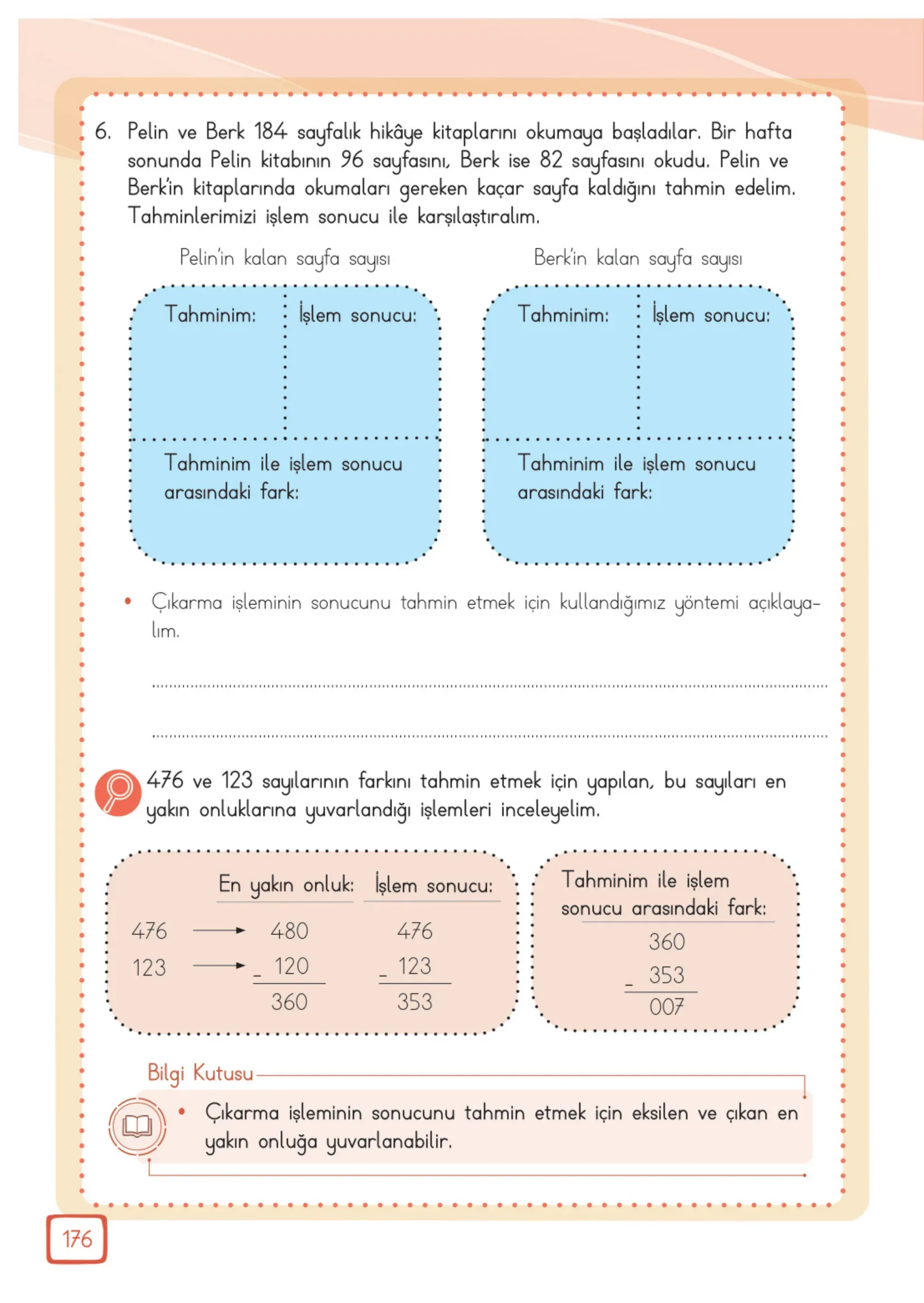 3. Sınıf Matematik Ders Kitabı Cevapları Meb Yayınları 1. Kitap Sayfa 176
