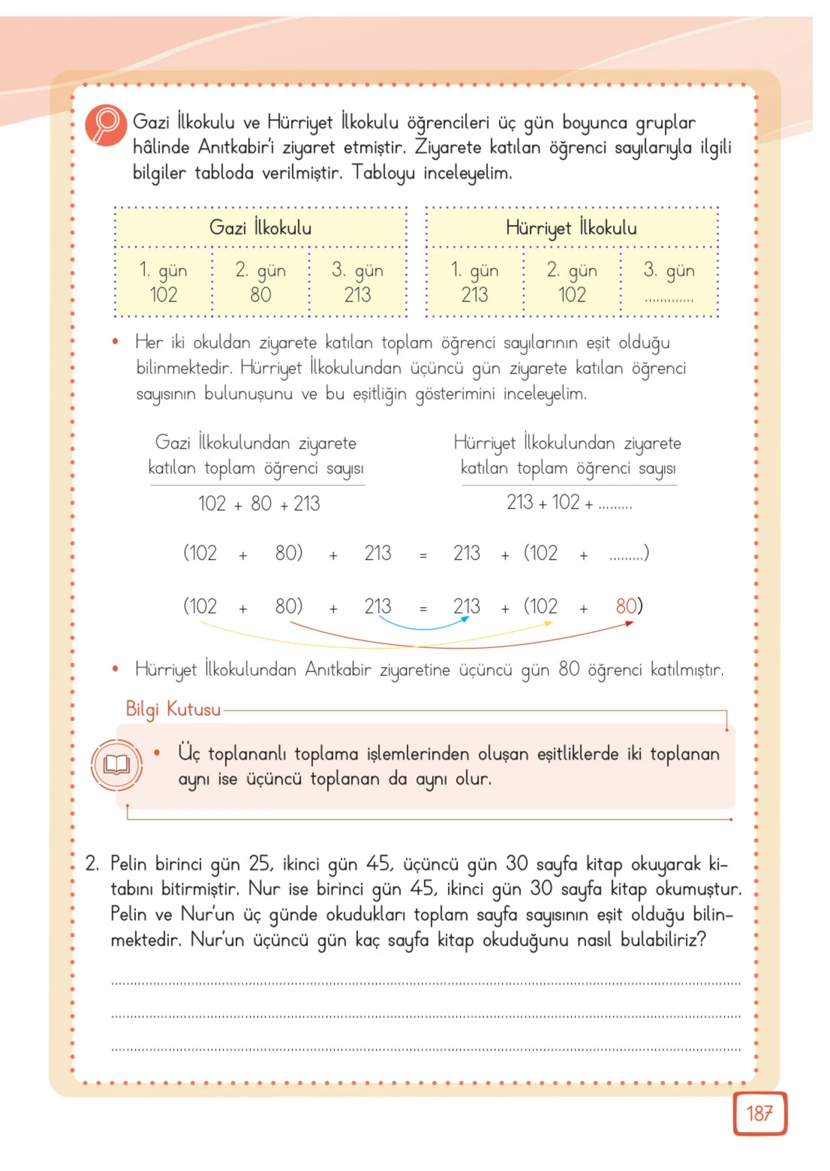 3. Sınıf Matematik Ders Kitabı Cevapları Meb Yayınları 1. Kitap Sayfa 187