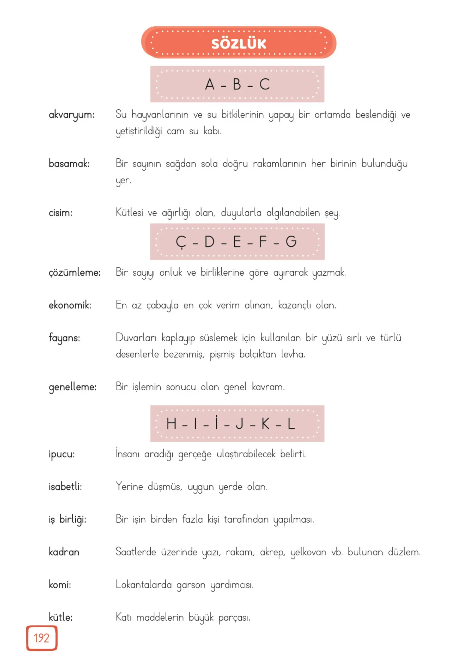3. Sınıf Matematik Ders Kitabı Cevapları Meb Yayınları 1. Kitap Sayfa 192