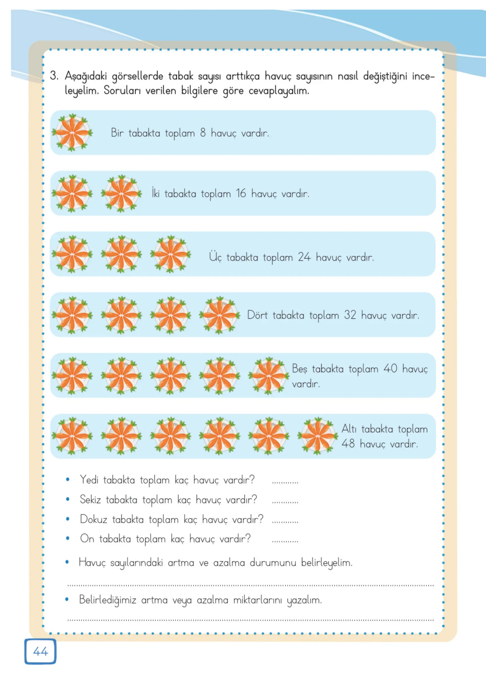 3. Sınıf Matematik Ders Kitabı Cevapları Meb Yayınları 1. Kitap Sayfa 44