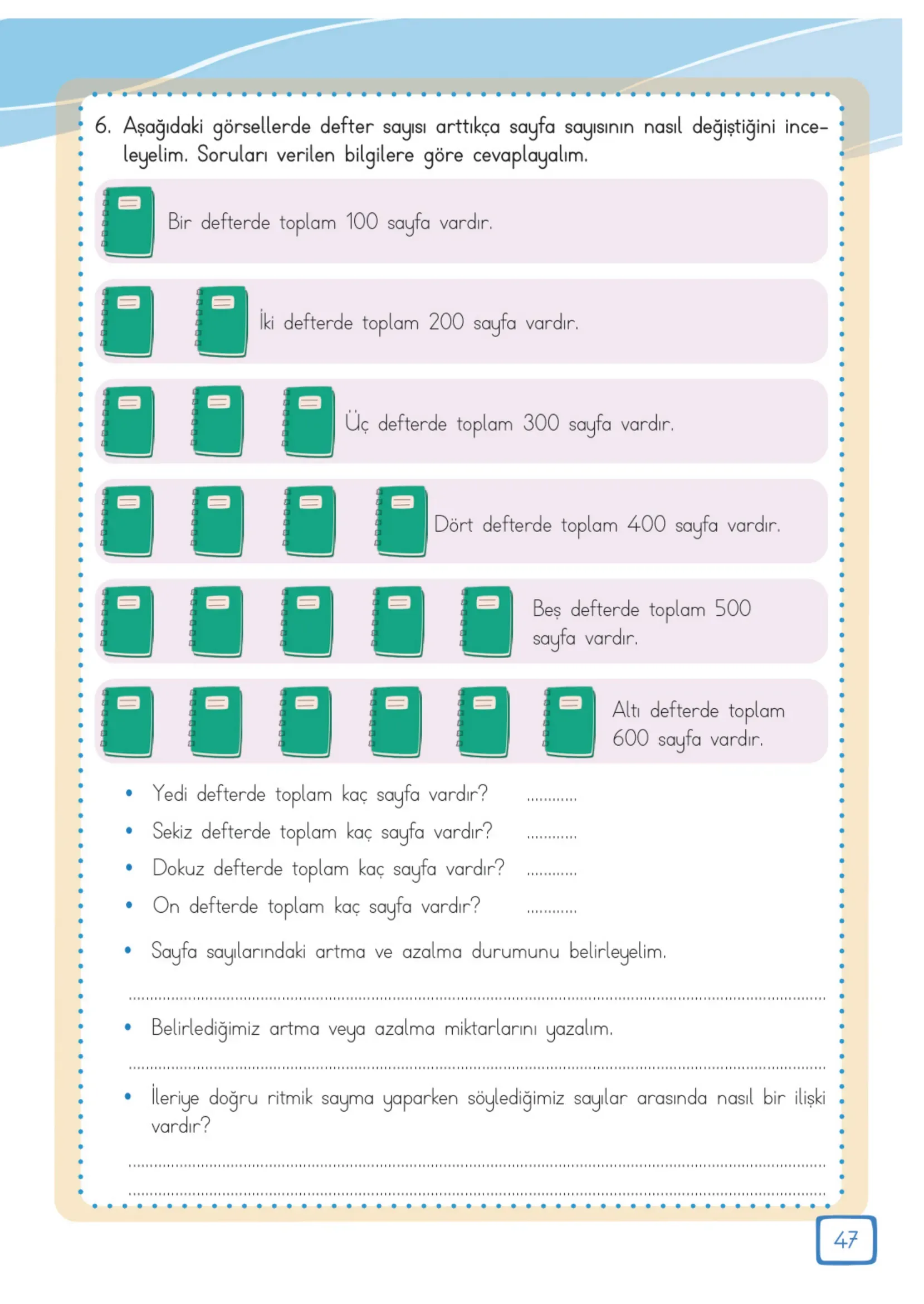 3. Sınıf Matematik Ders Kitabı Cevapları Meb Yayınları 1. Kitap Sayfa 47