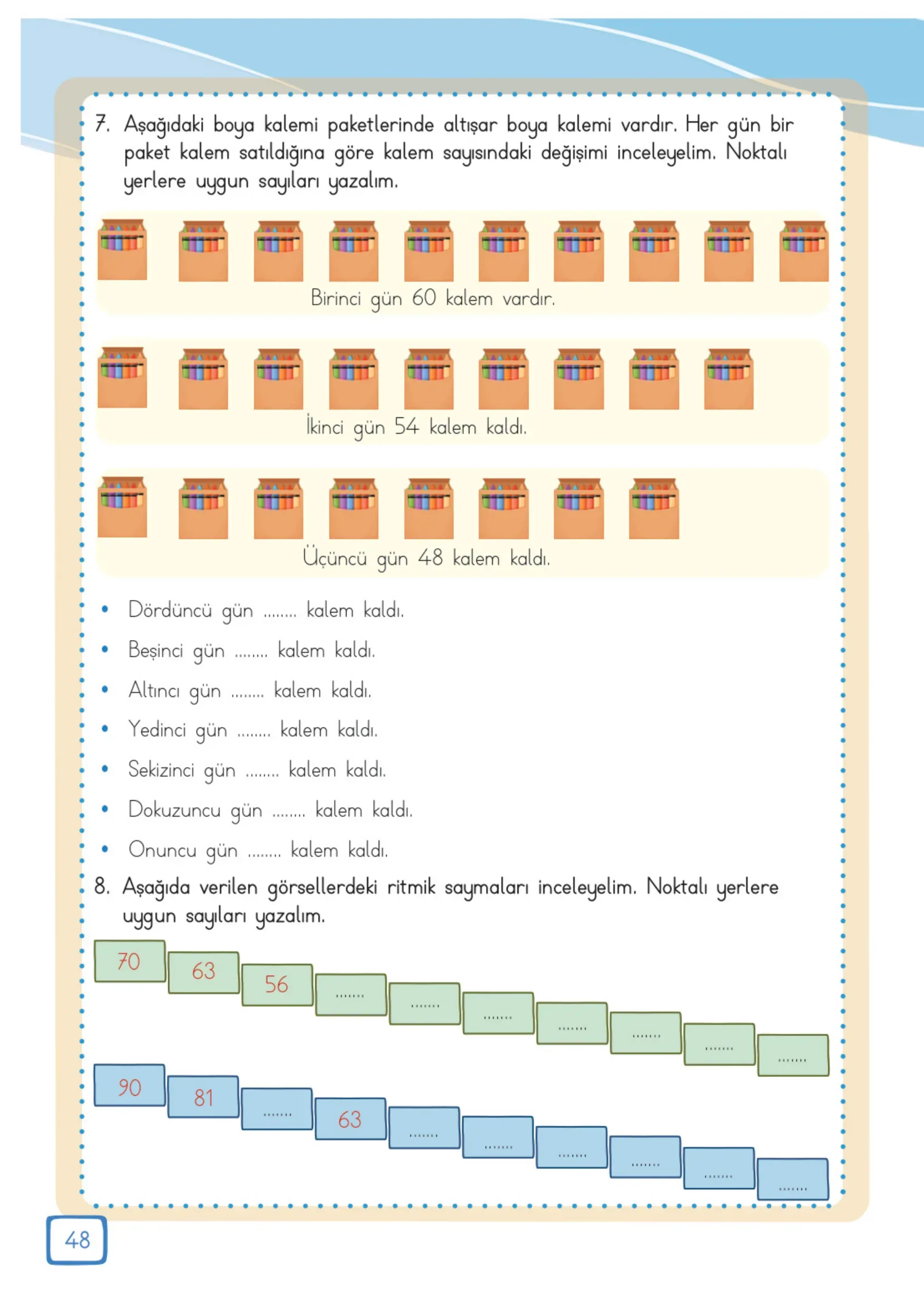 3. Sınıf Matematik Ders Kitabı Cevapları Meb Yayınları 1. Kitap Sayfa 48