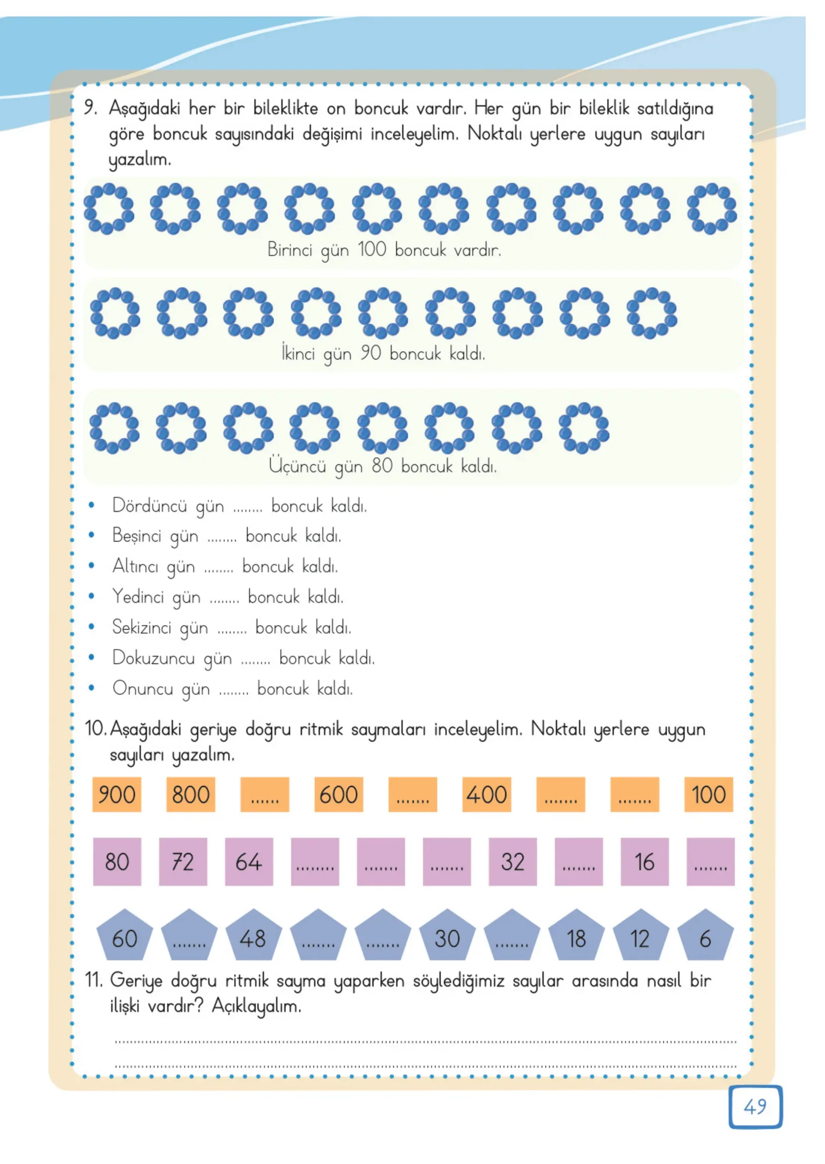 3. Sınıf Matematik Ders Kitabı Cevapları Meb Yayınları 1. Kitap Sayfa 49