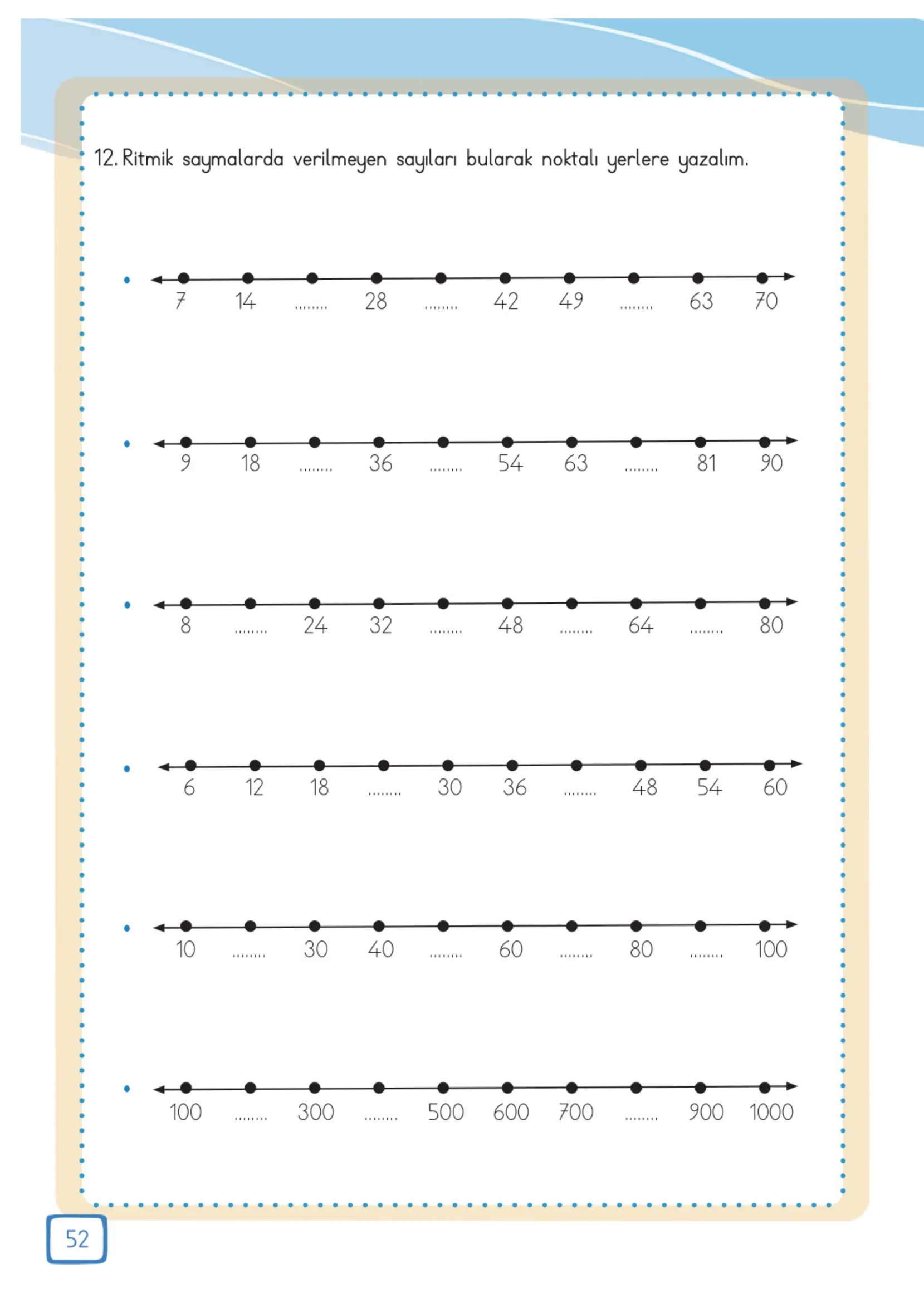3. Sınıf Matematik Ders Kitabı Cevapları Meb Yayınları 1. Kitap Sayfa 52