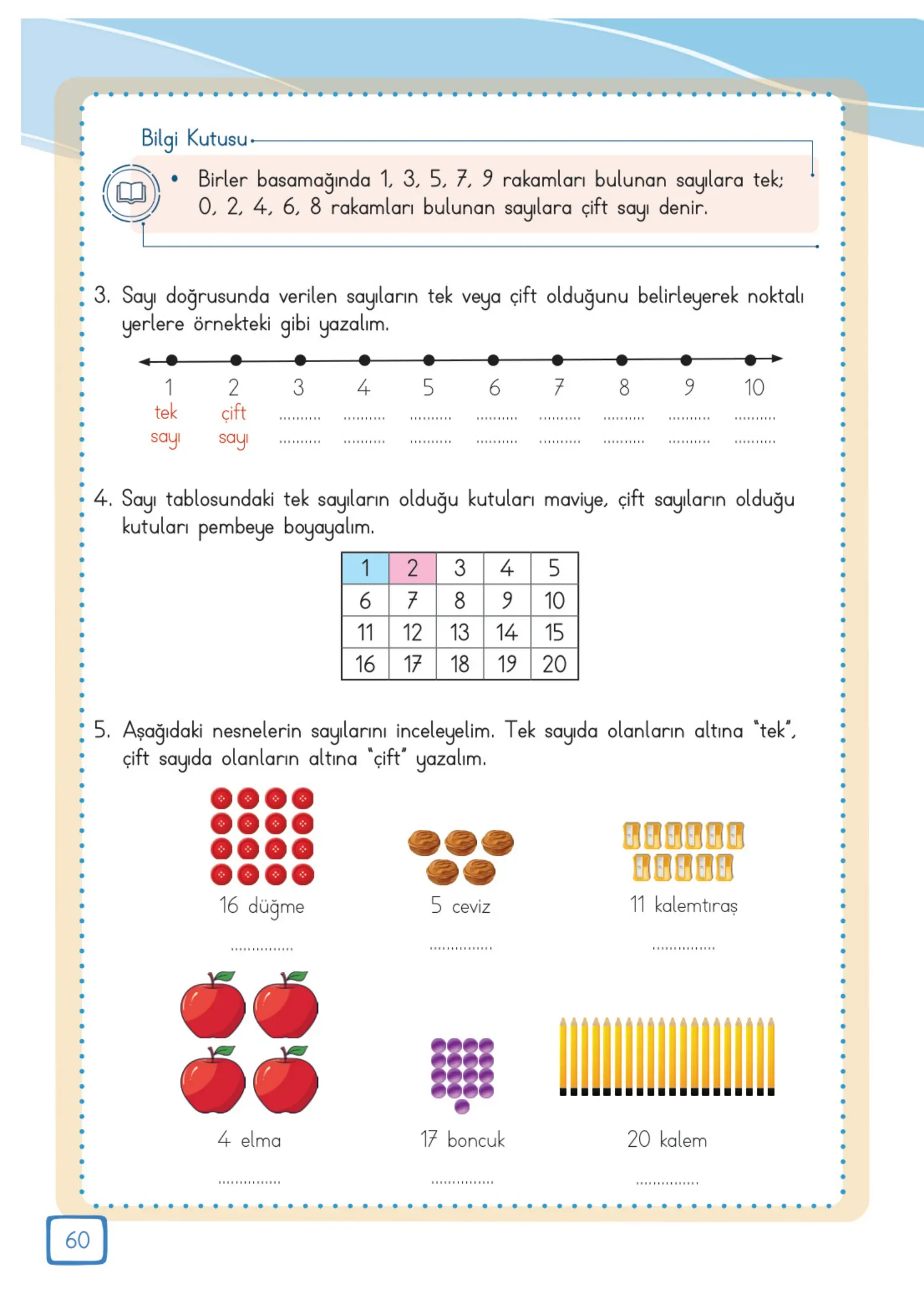 3. Sınıf Matematik Ders Kitabı Cevapları Meb Yayınları 1. Kitap Sayfa 60