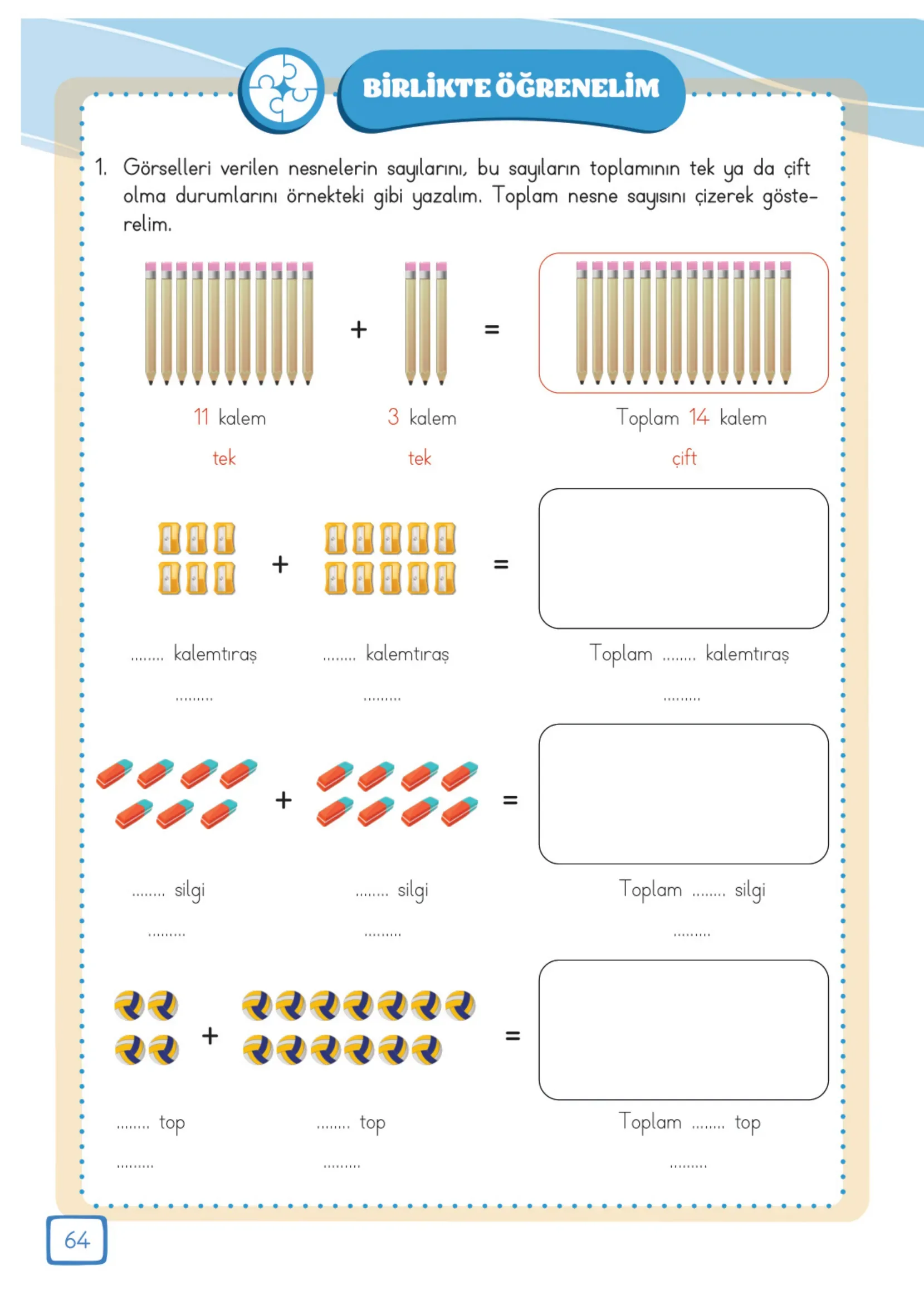 3. Sınıf Matematik Ders Kitabı Cevapları Meb Yayınları 1. Kitap Sayfa 64