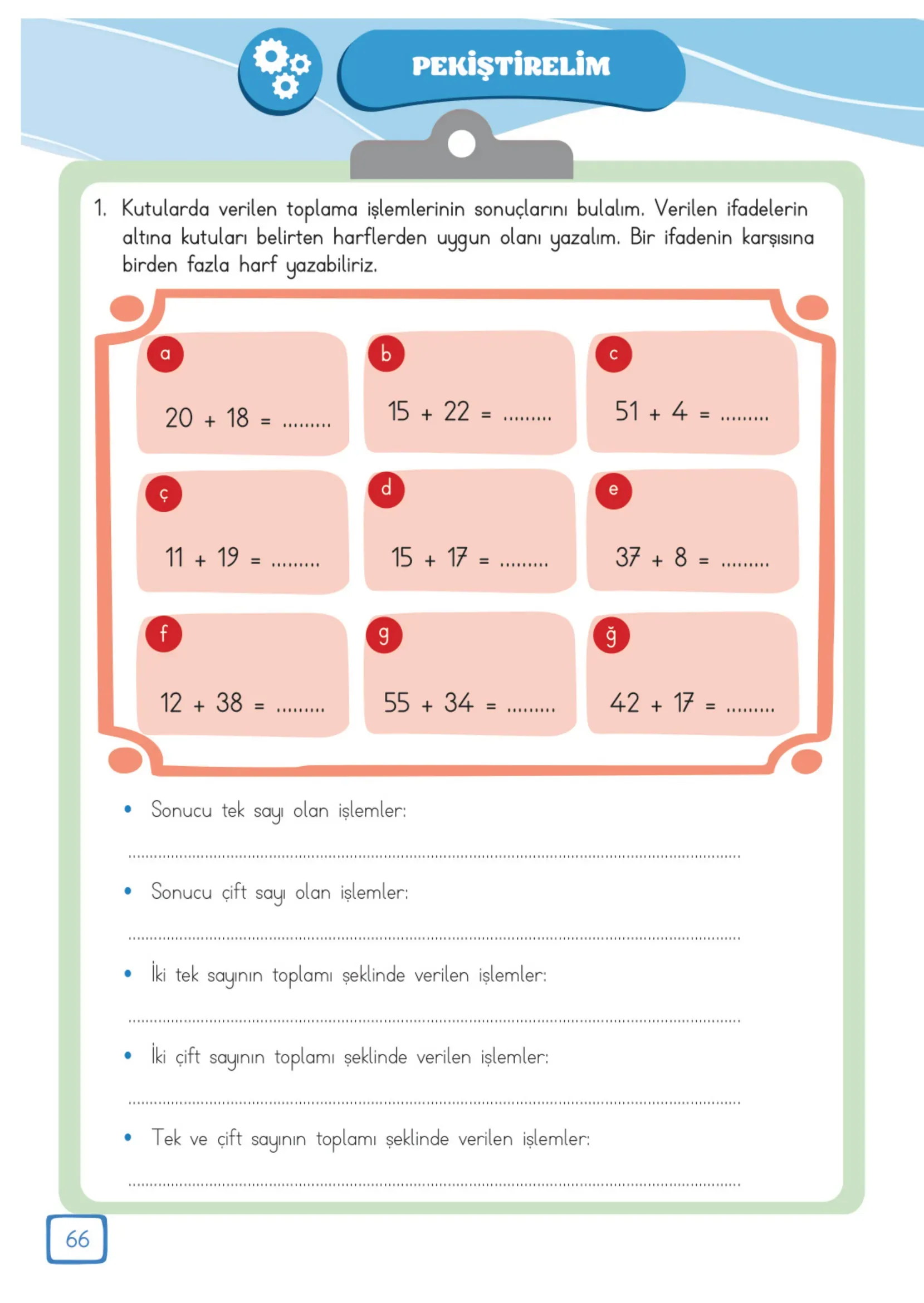 3. Sınıf Matematik Ders Kitabı Cevapları Meb Yayınları 1. Kitap Sayfa 66