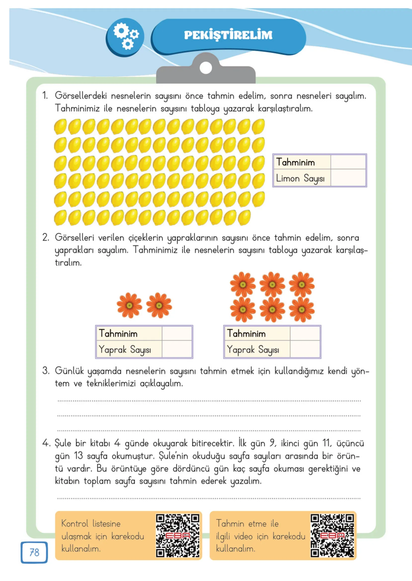3. Sınıf Matematik Ders Kitabı Cevapları Meb Yayınları 1. Kitap Sayfa 78