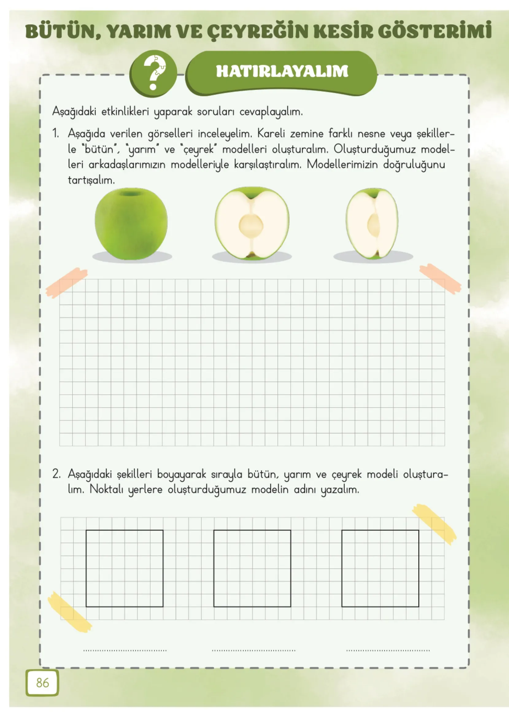 3. Sınıf Matematik Ders Kitabı Cevapları Meb Yayınları 1. Kitap Sayfa 86