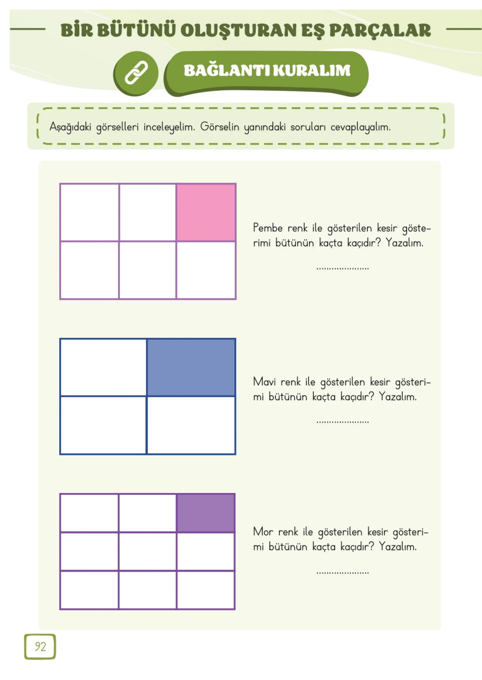 3. Sınıf Matematik Ders Kitabı Cevapları Meb Yayınları 1. Kitap Sayfa 92