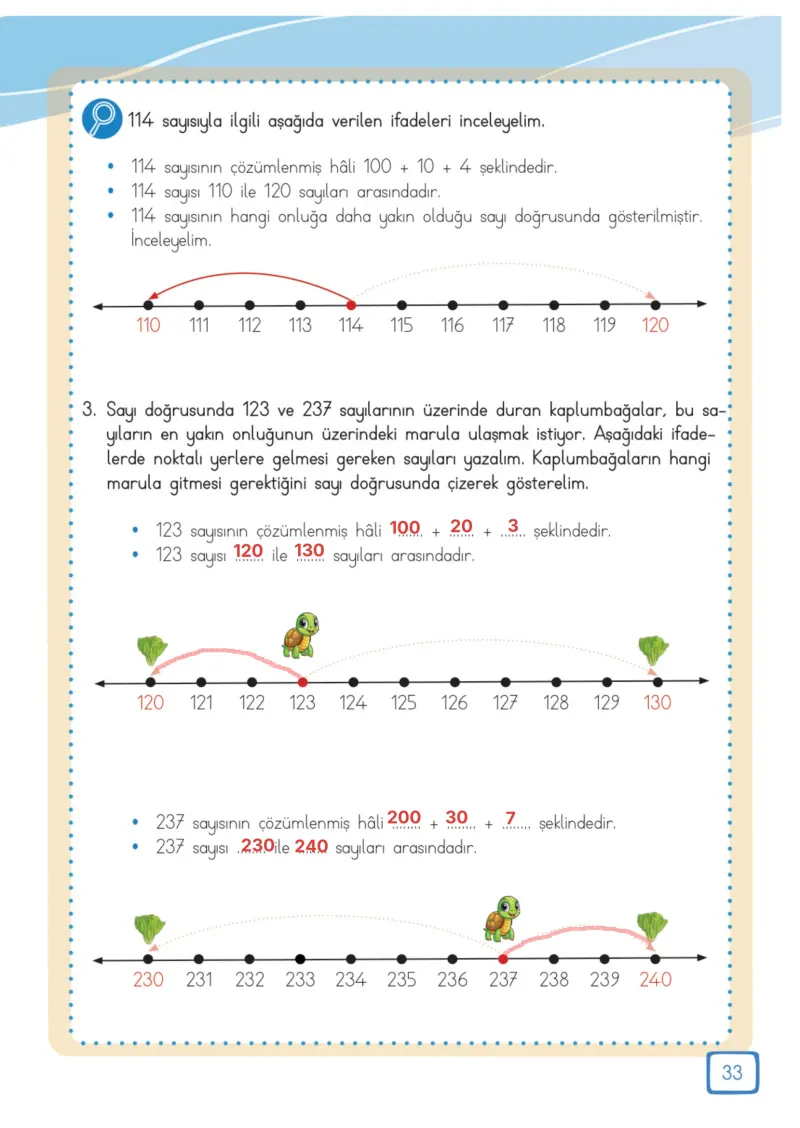 3. Sınıf Matematik Ders Kitabı Cevapları Meb Yayınları 1. Kitap Sayfa 33 Çözüm Görseli