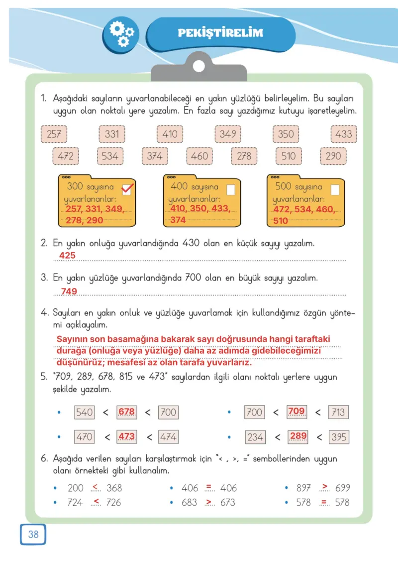 3. Sınıf Matematik Ders Kitabı Cevapları Meb Yayınları 1. Kitap Sayfa 38 Çözüm Görseli