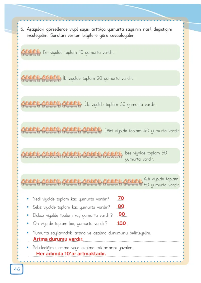 3. Sınıf Matematik Ders Kitabı Cevapları Meb Yayınları 1. Kitap Sayfa 46 Çözüm Görseli