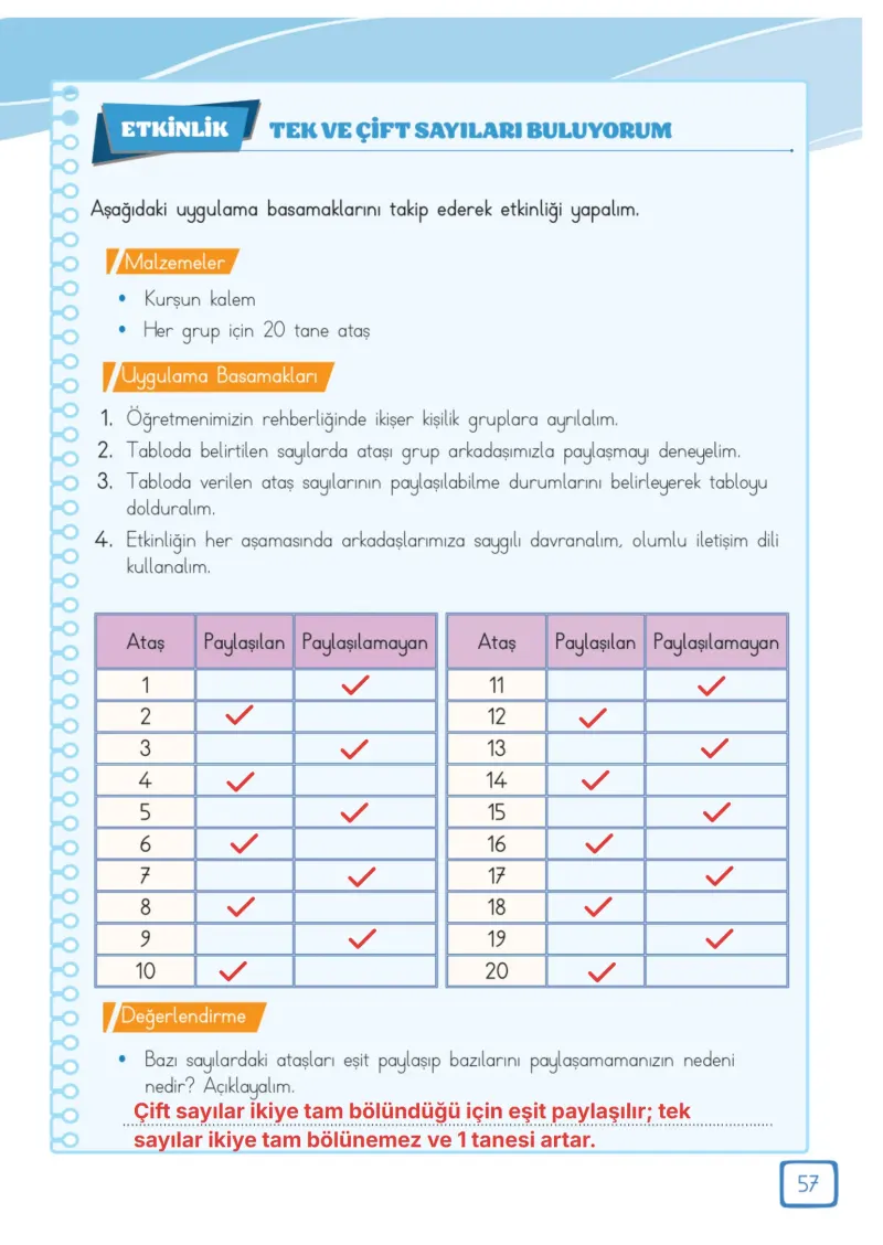 3. Sınıf Matematik Ders Kitabı Cevapları Meb Yayınları 1. Kitap Sayfa 57 Çözüm Görseli